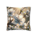 Silver-white diamond flowers - Polyester Square Pillowcase