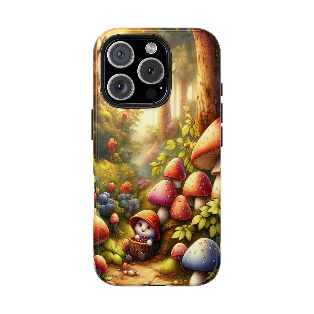 Gnomes sitting under mushroom - Tough Phone Case