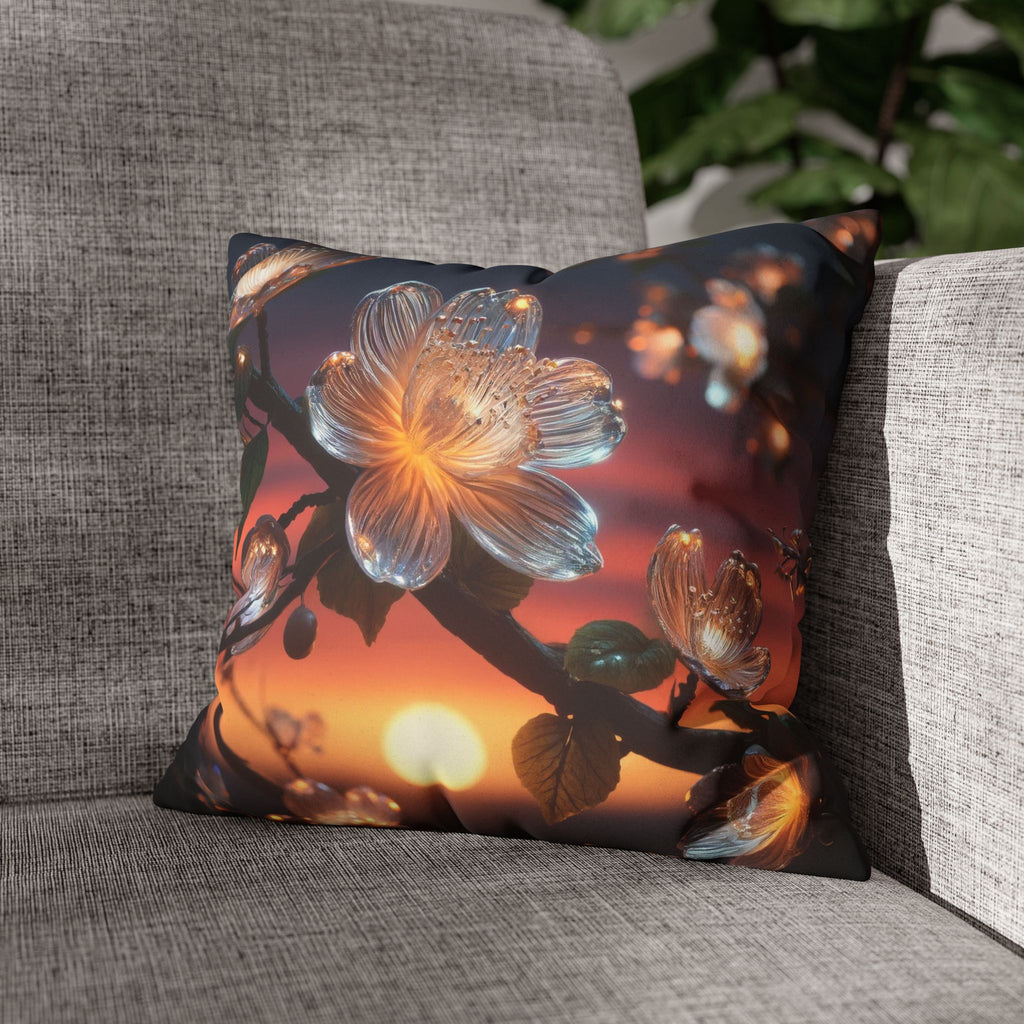 White, diamond flower - Suede Square Pillowcase