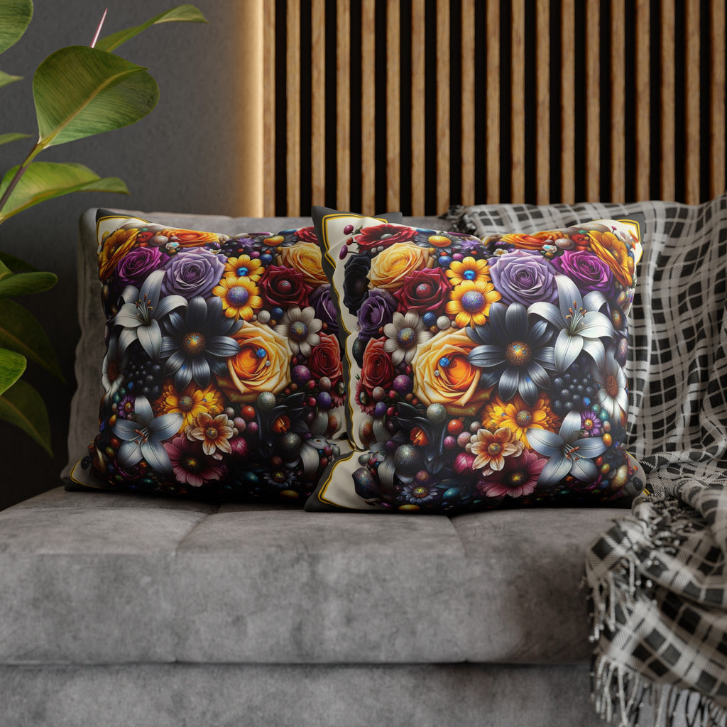 Colourful Bouquet (3) - Suede Square Pillowcase