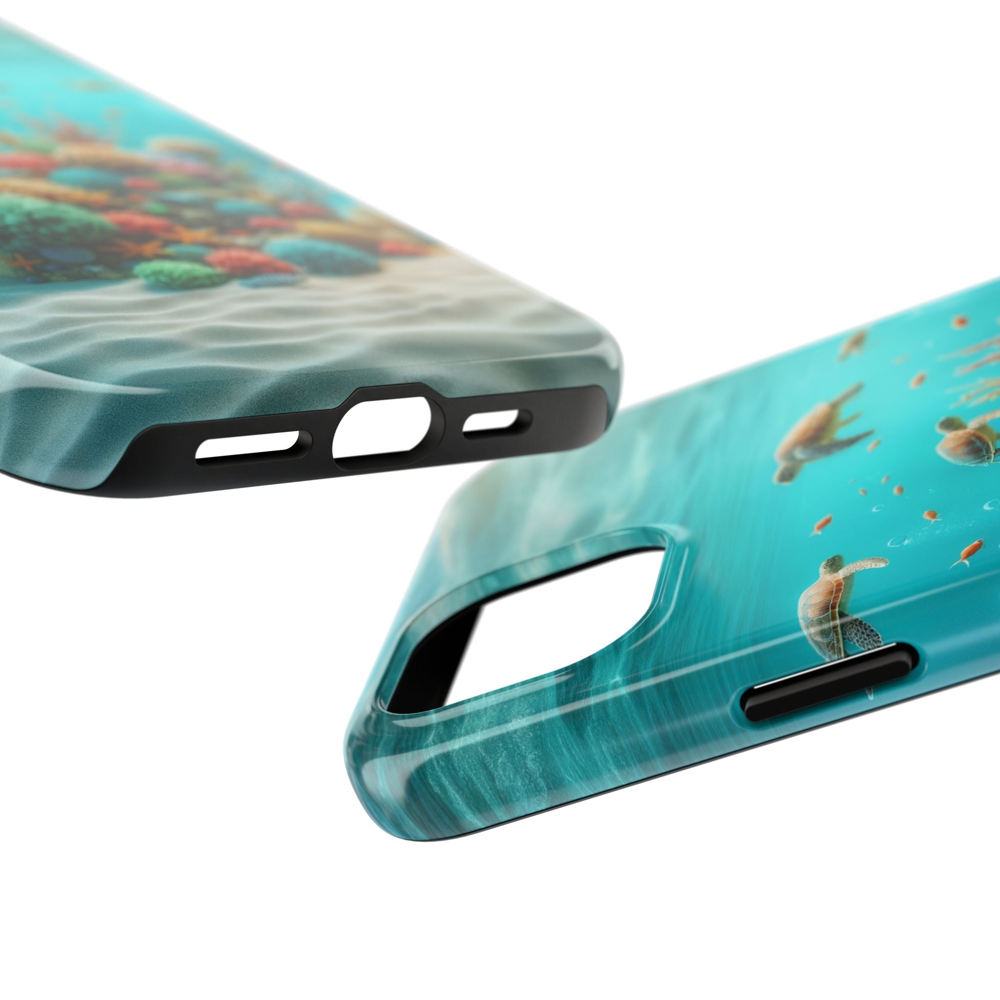Phone Cases - Turtles on Coral Reef Design