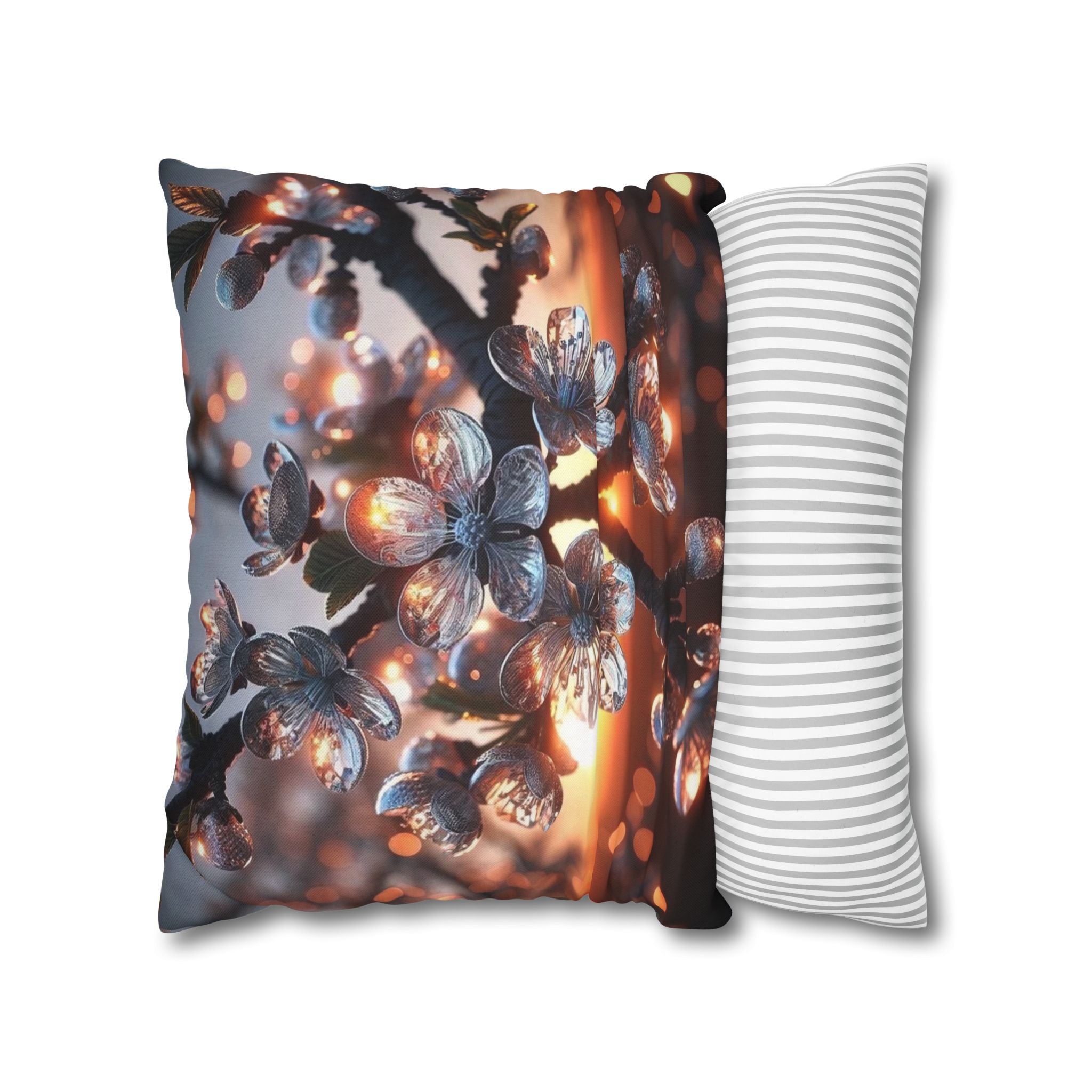 A branch full of white flowers - Polyester Square Pillowcase