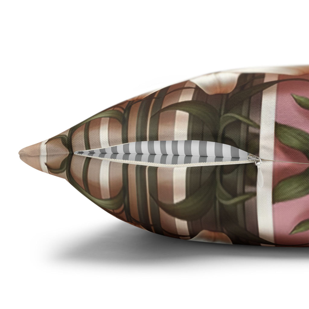 Colourful Lilies in line - Polyester Square Pillowcase