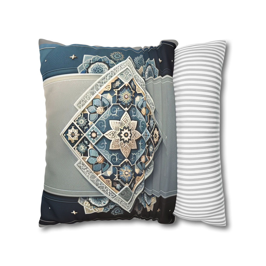 Islamic Art (blue-grey) - Suede Square Pillowcase