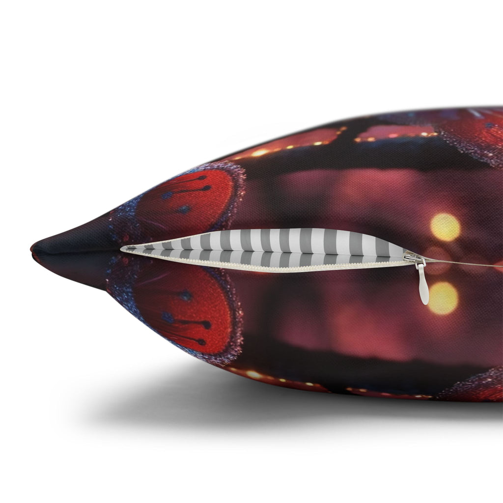 Pink flowers in sunset - Polyester Square Pillowcase