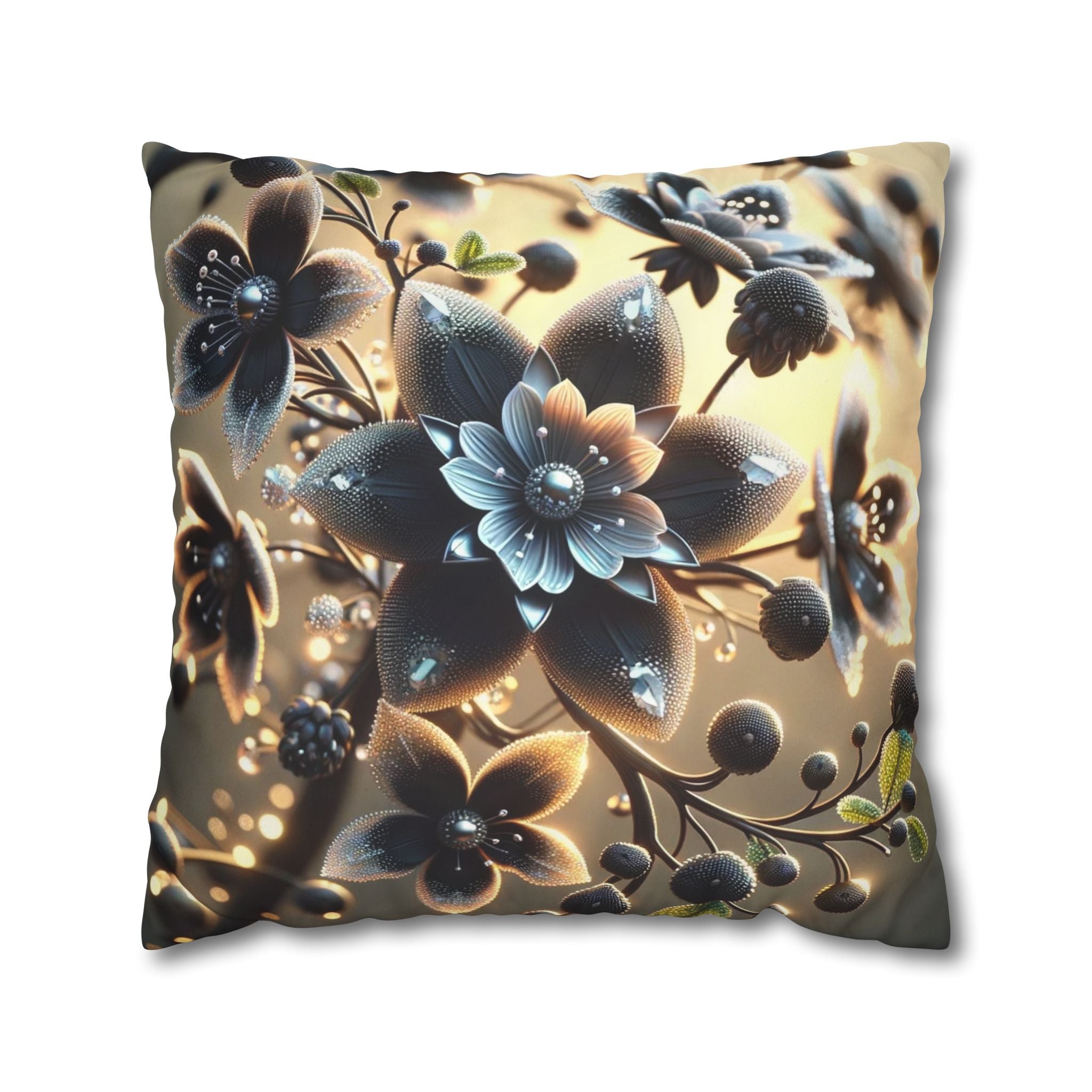 A large black flower - Suede Square Pillowcase