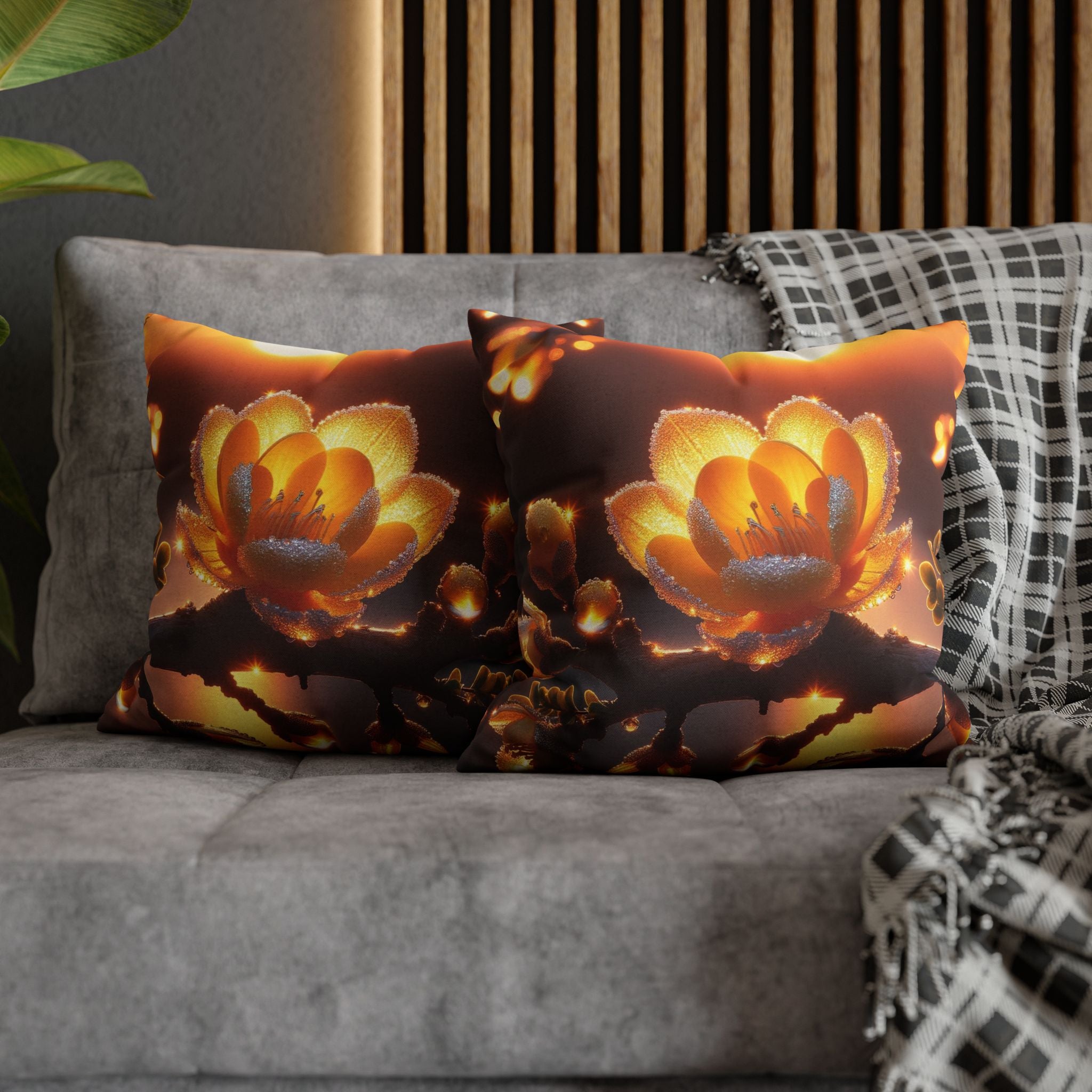Big yellow flower  - Polyester Square Pillowcase