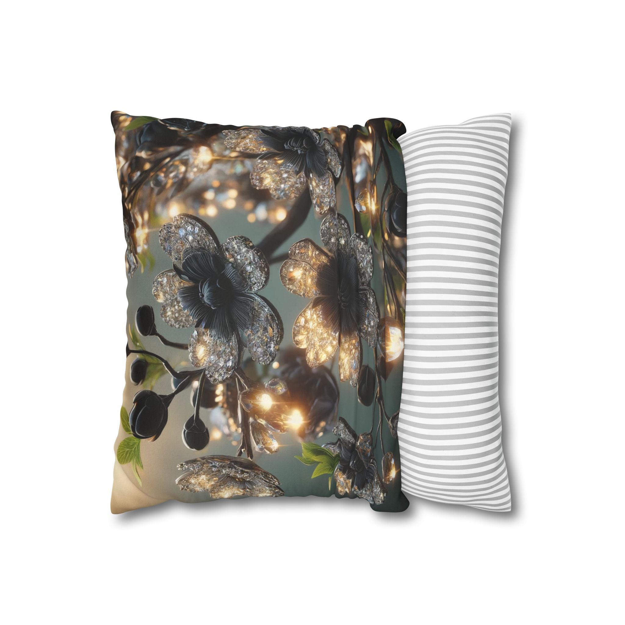 Shining diamond flowers - Suede Square Pillowcase