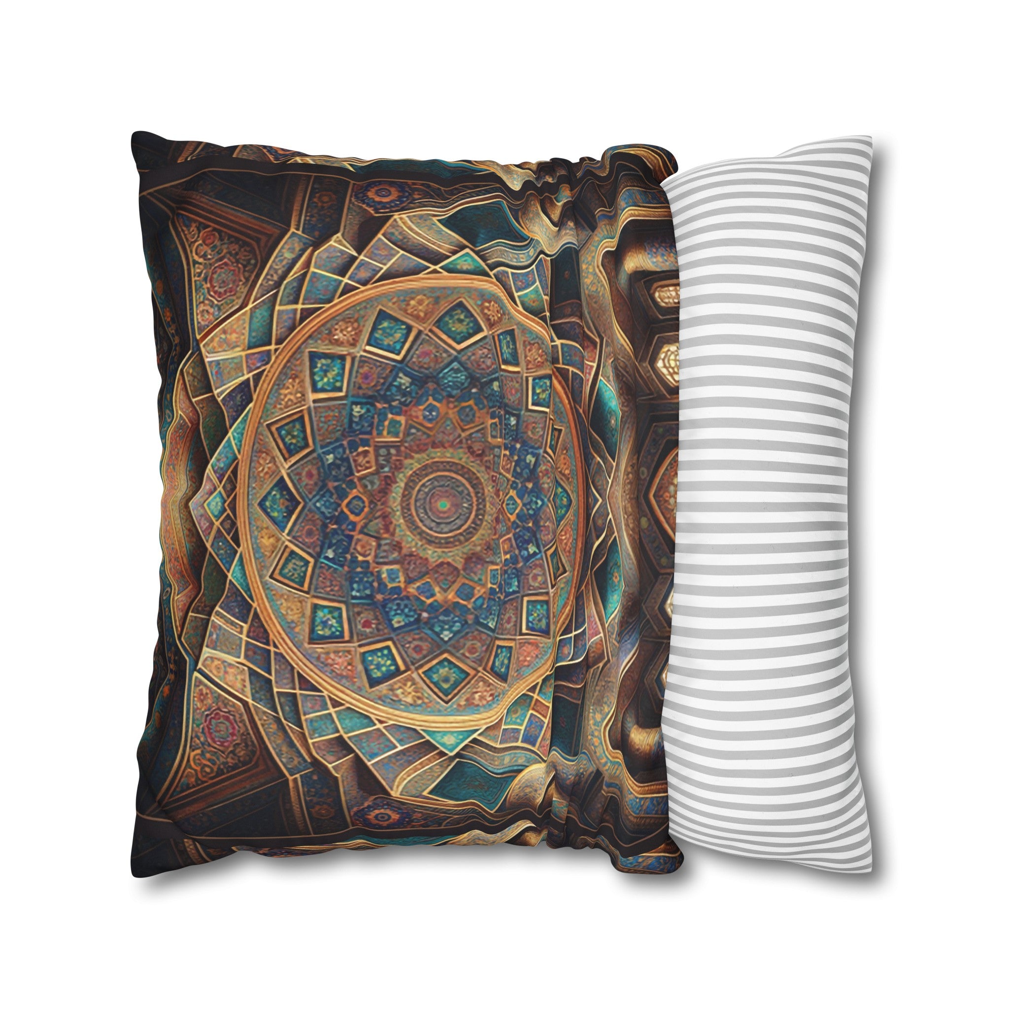 Persian Art (brown-yellow) - Suede Square Pillowcase