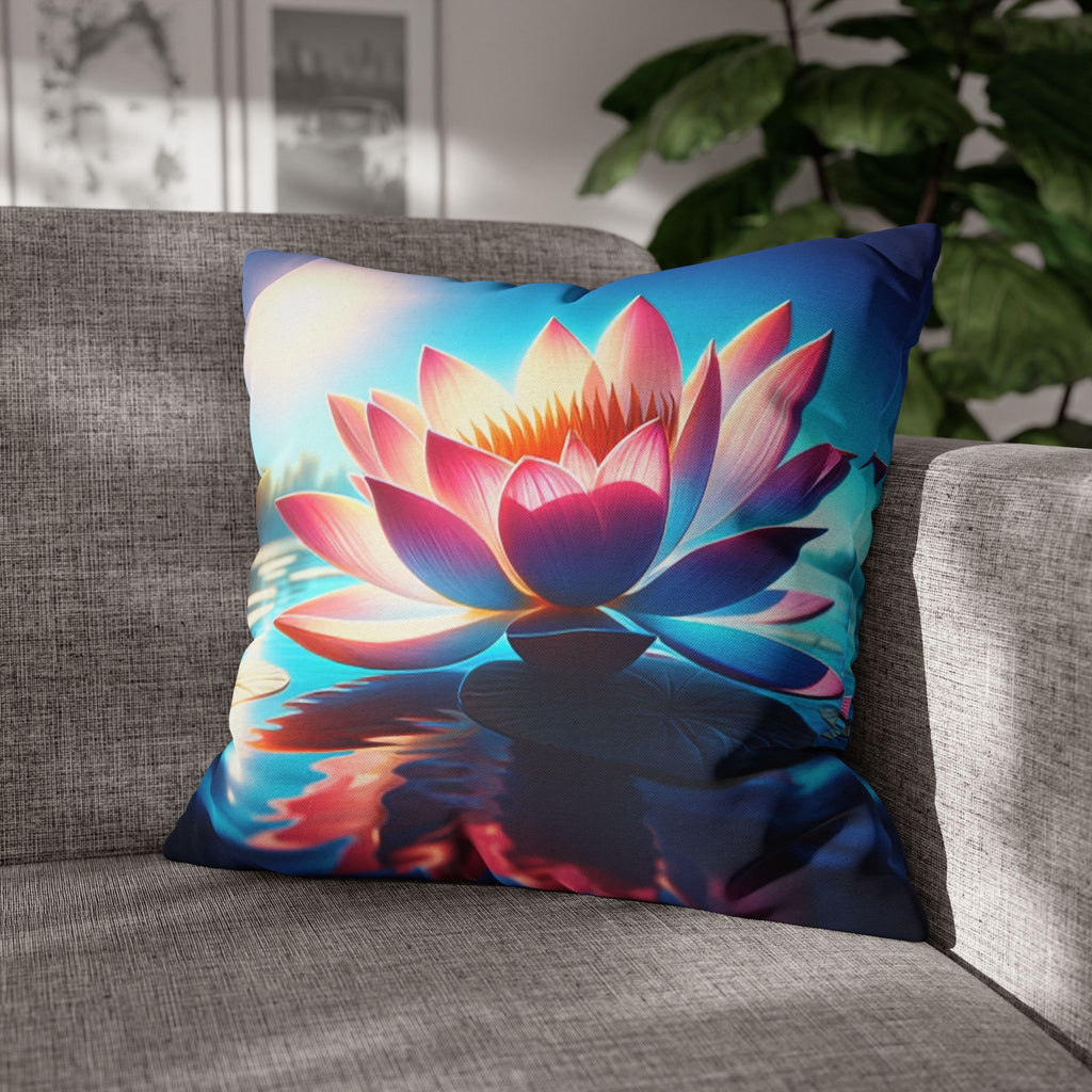Big lotus flower - Polyester Square Pillowcase