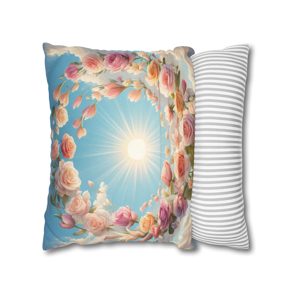 Roses in a circle - Polyester Square Pillowcase