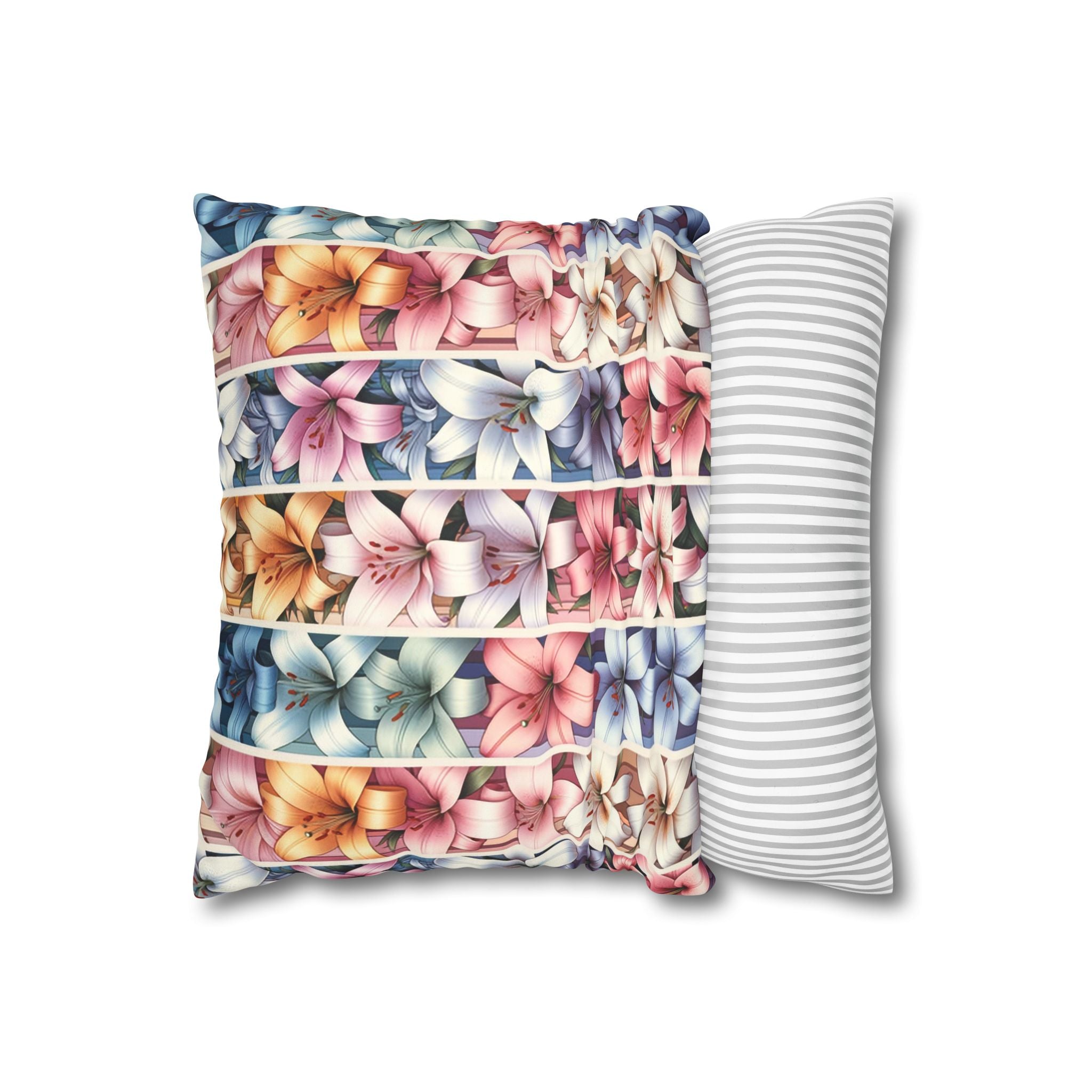 Lilies (in lines)- Suede Square Pillowcase