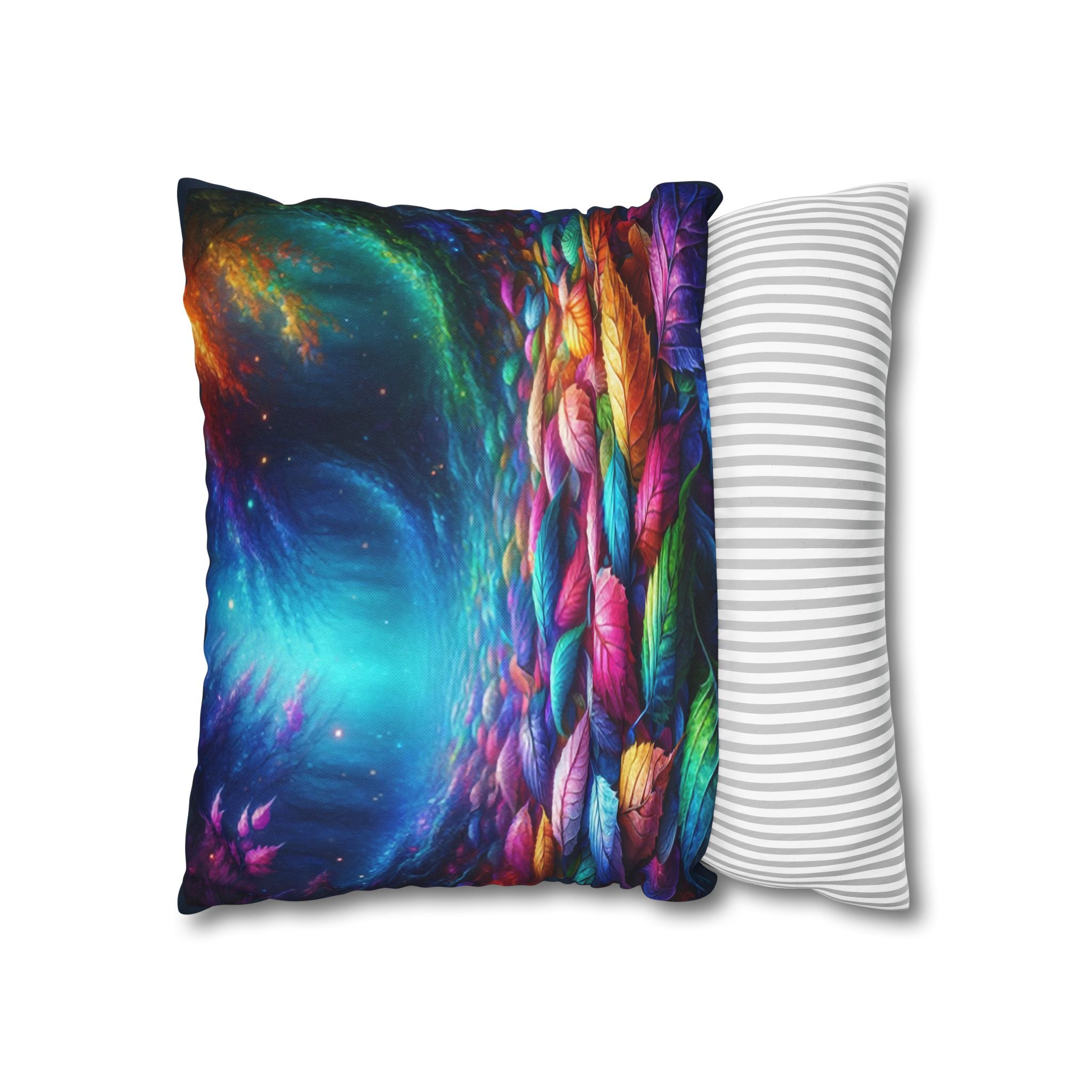 Magical Leaves in a forest-  Polyester Square Pillowcase