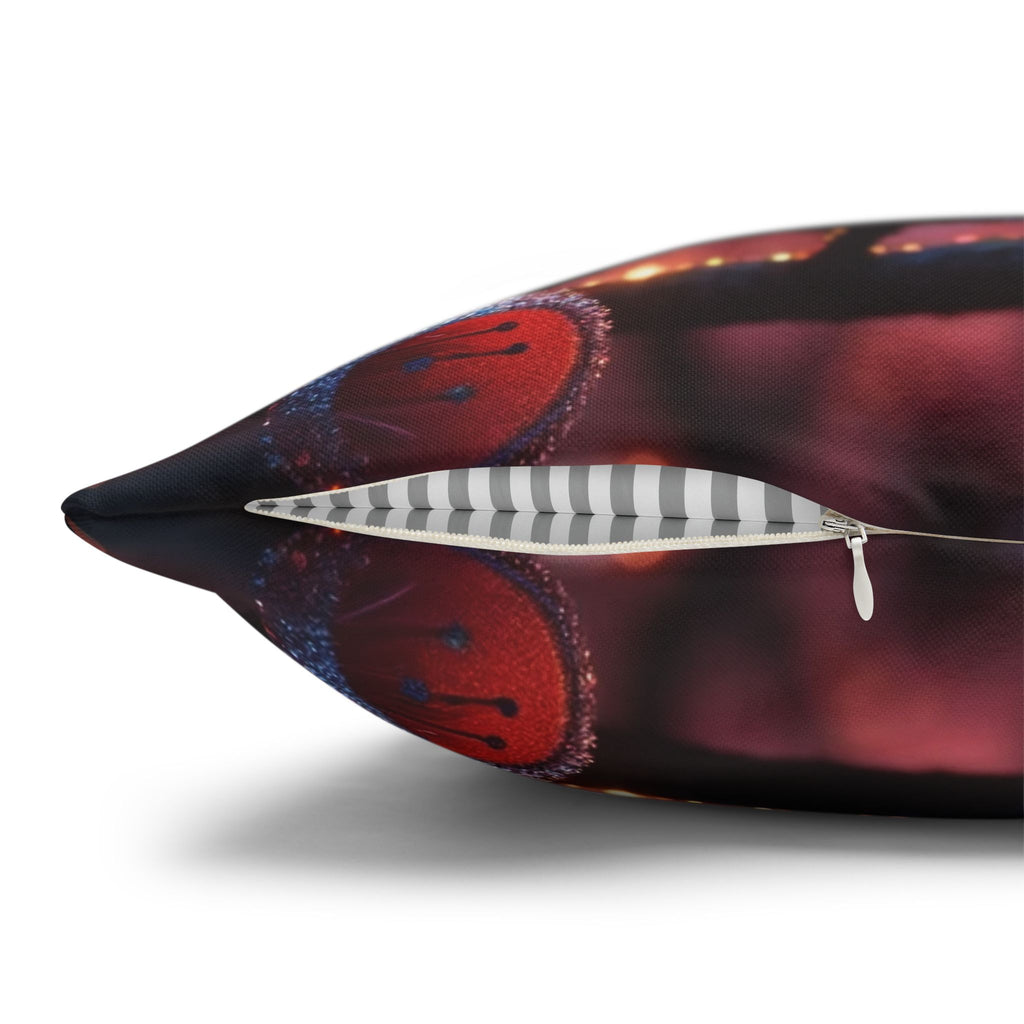 Pink flowers in sunset - Polyester Square Pillowcase