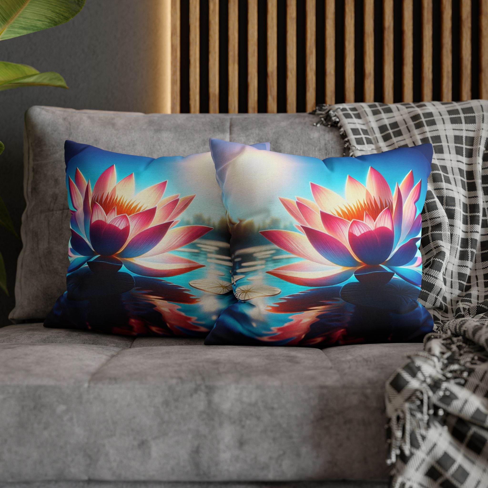 Big lotus flower - Polyester Square Pillowcase