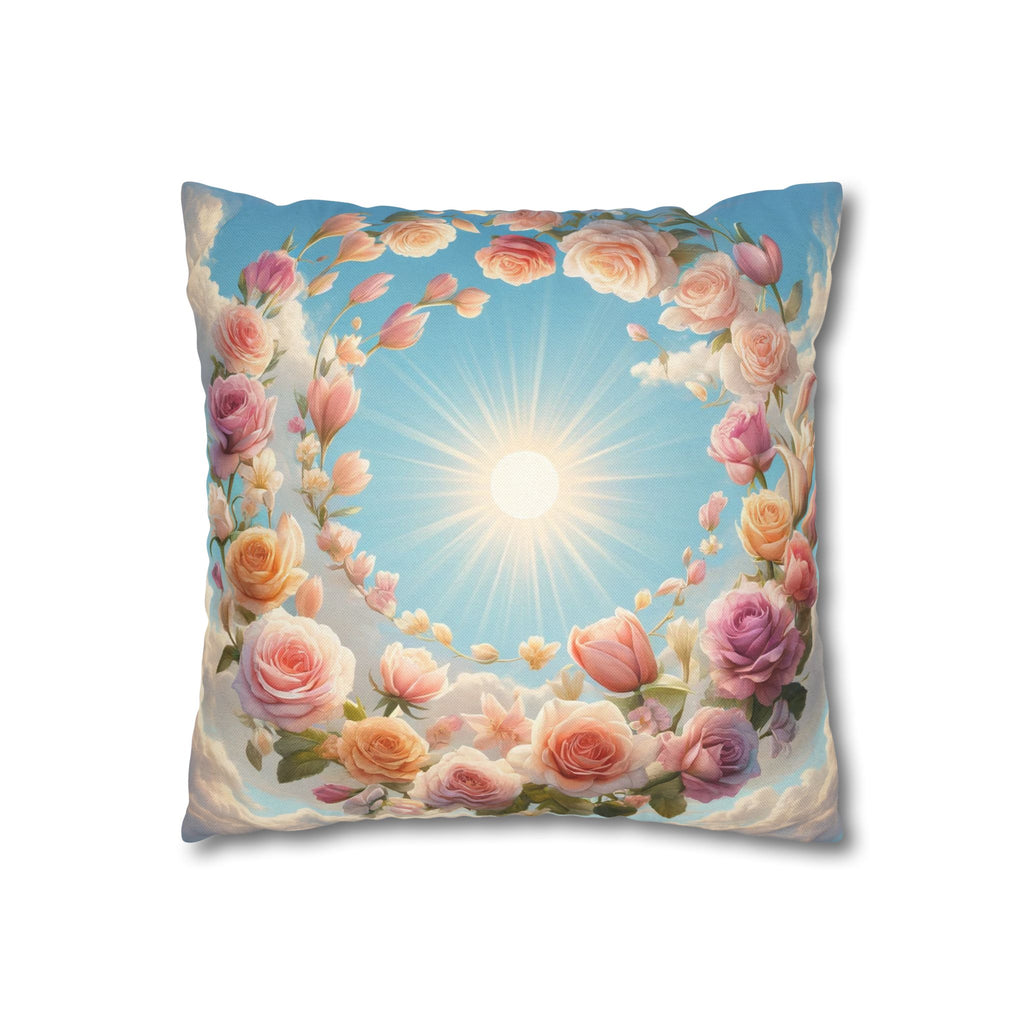 Roses in a circle - Polyester Square Pillowcase