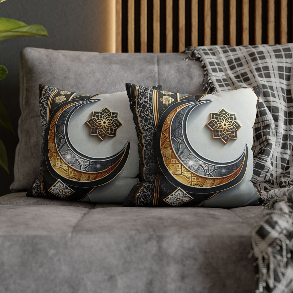 Islamic Art, moon and star  - Polyester Square Pillowcase