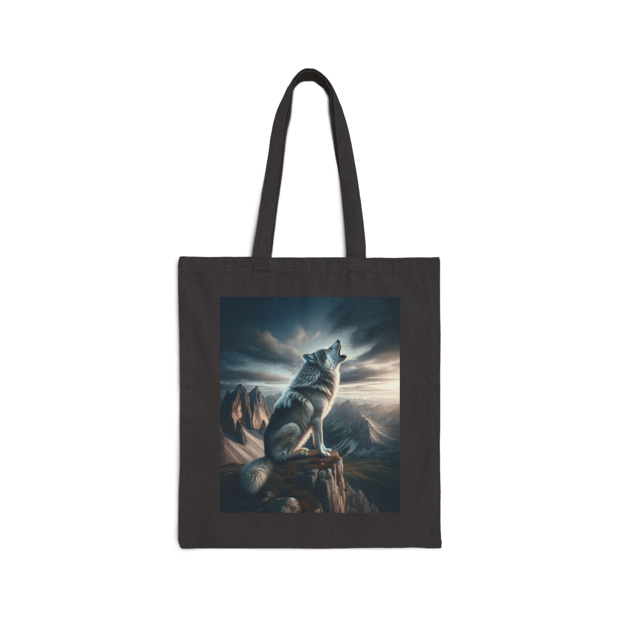 Wolf Howling - Cotton Canvas Tote Bag