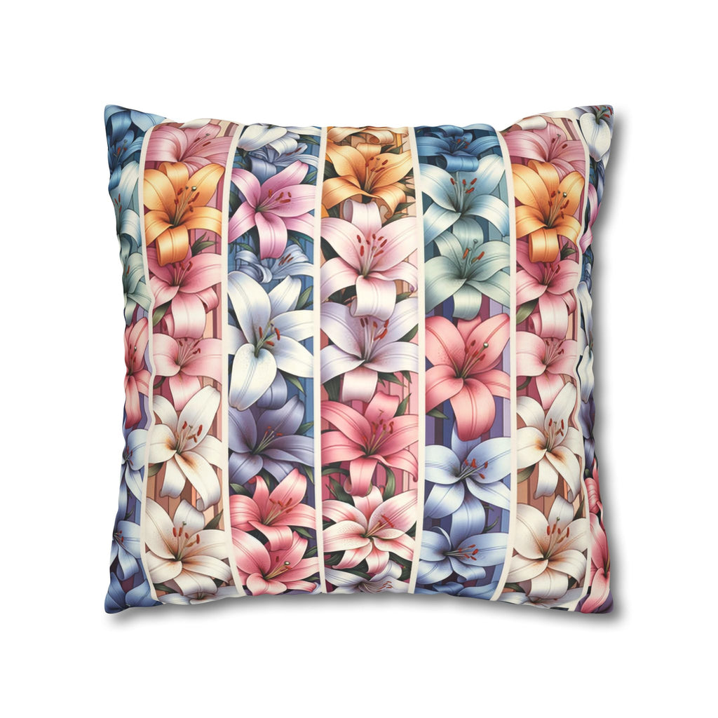 Lilies (in lines)- Suede Square Pillowcase