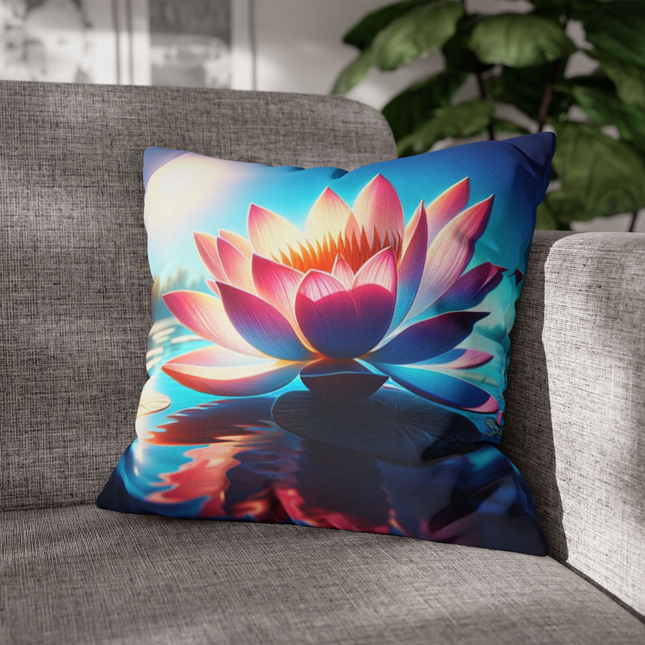 Big lotus flower - Polyester Square Pillowcase