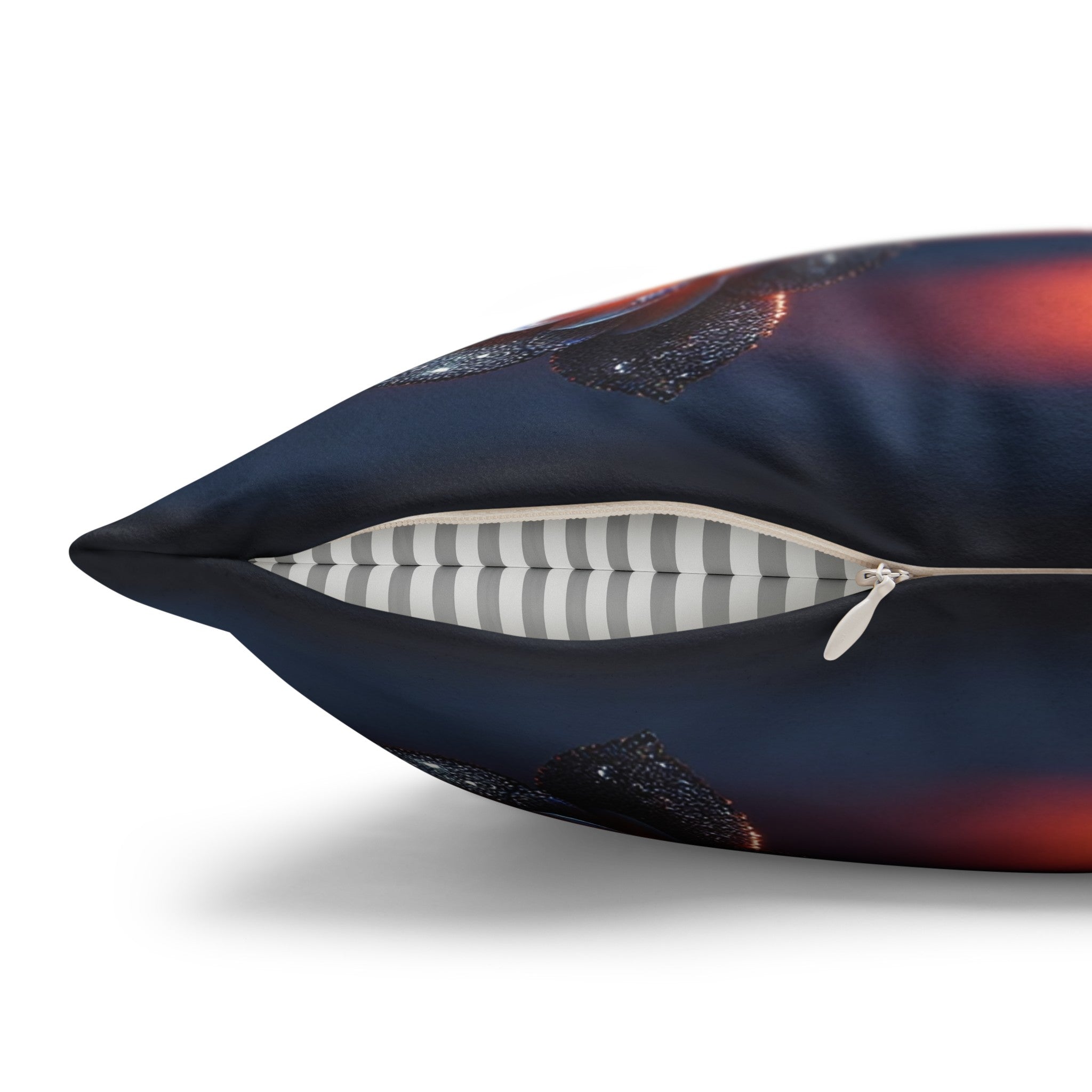 White, diamond flowers in the night - Suede Square Pillowcase