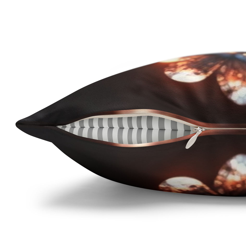 White, diamond flowers (in the evening) - Suede Square Pillowcase